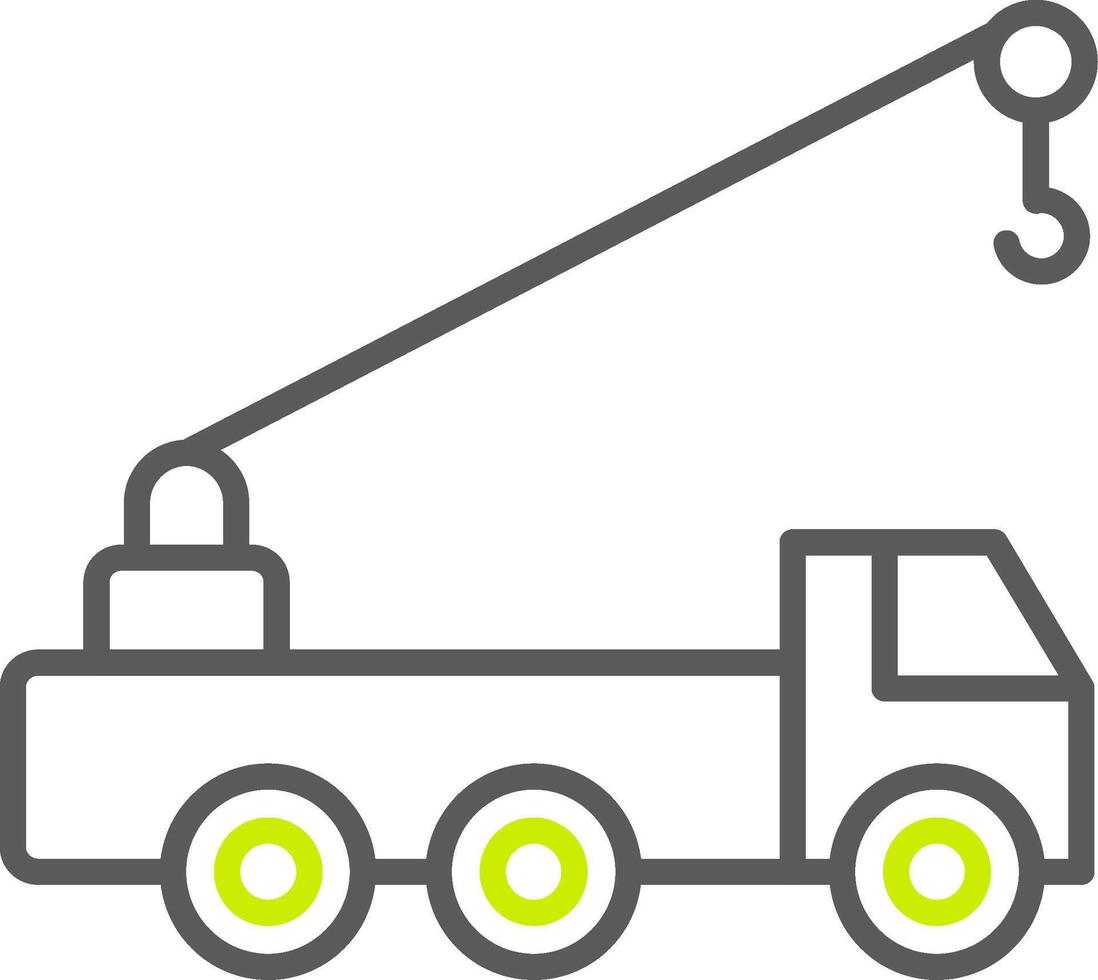 Crane Truck Line Two Color Icon vector