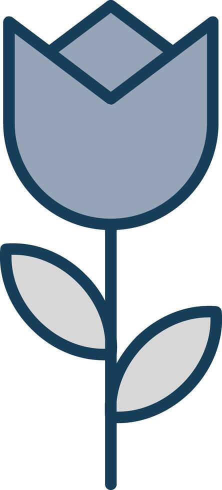 Flower Line Filled Grey Icon vector