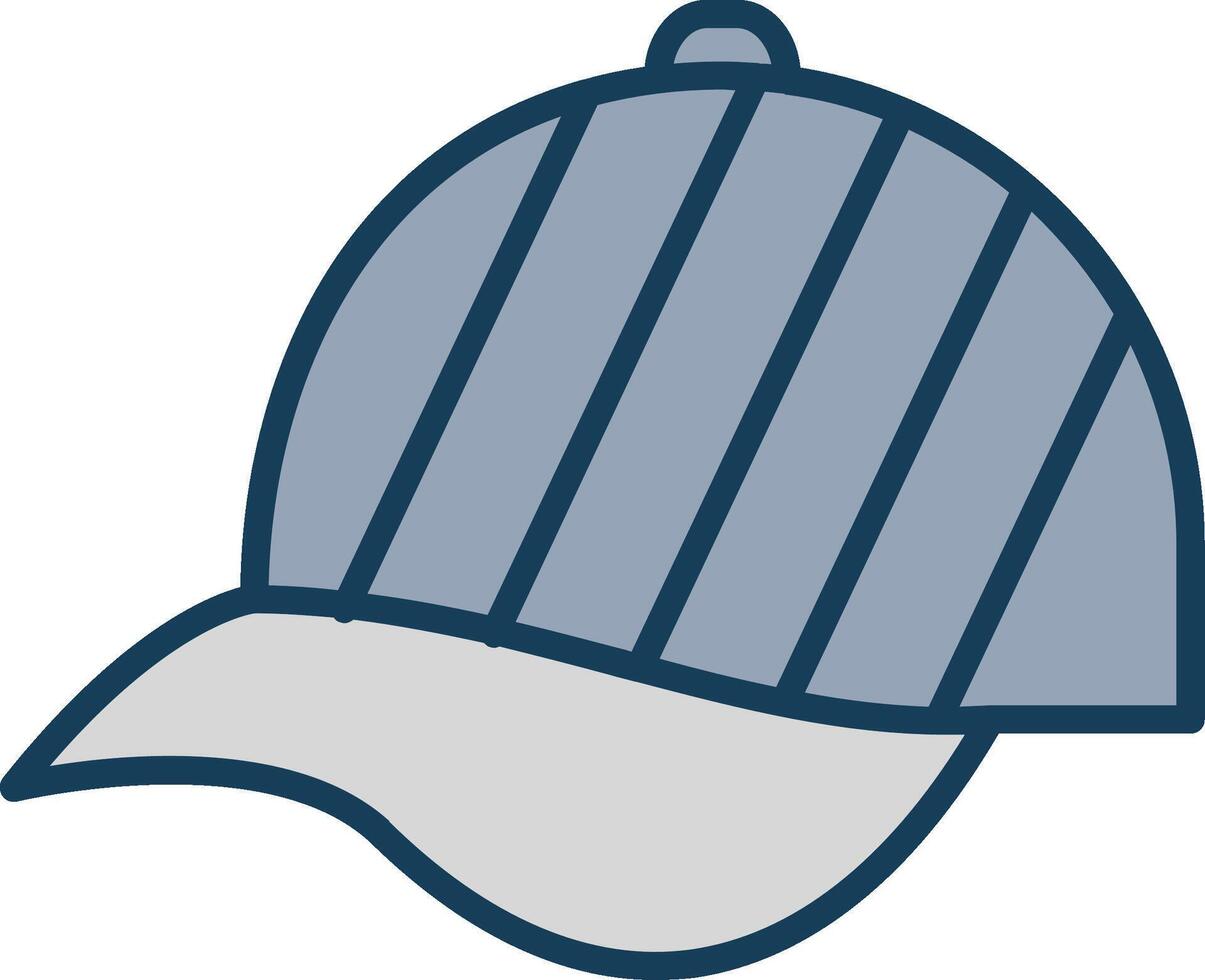 Hat Line Filled Grey Icon vector