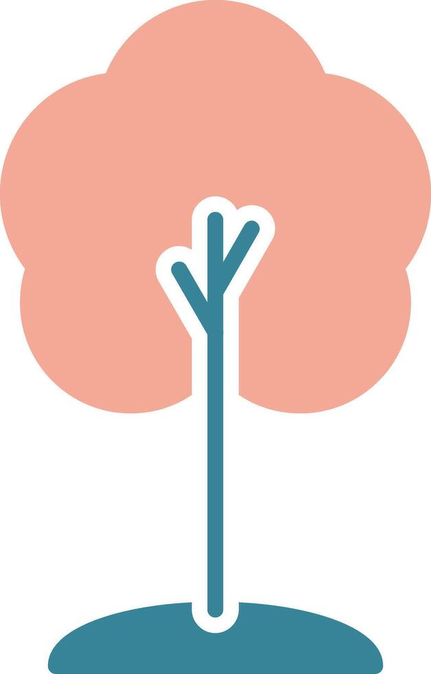 Tree Glyph Two Color Icon vector