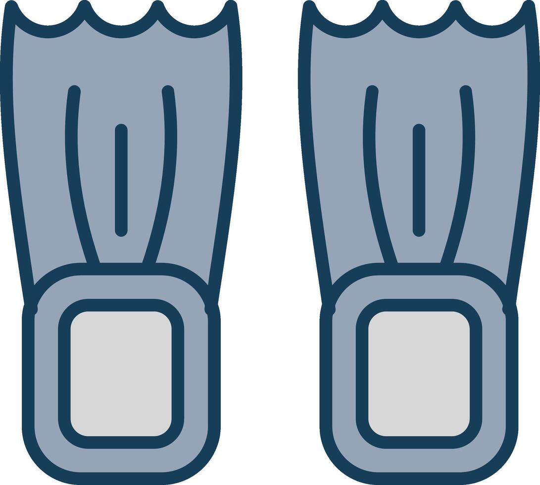 Flippers Line Filled Grey Icon vector