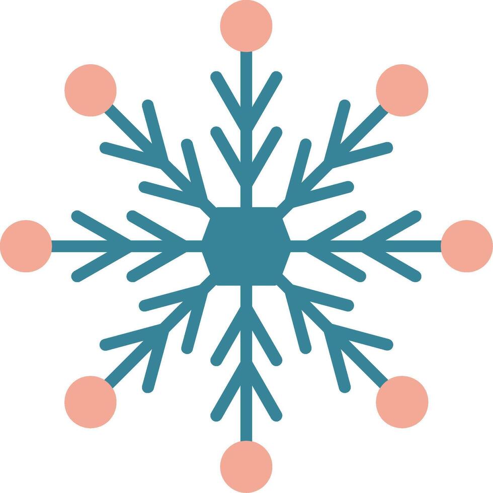 Snowflake Glyph Two Color Icon vector