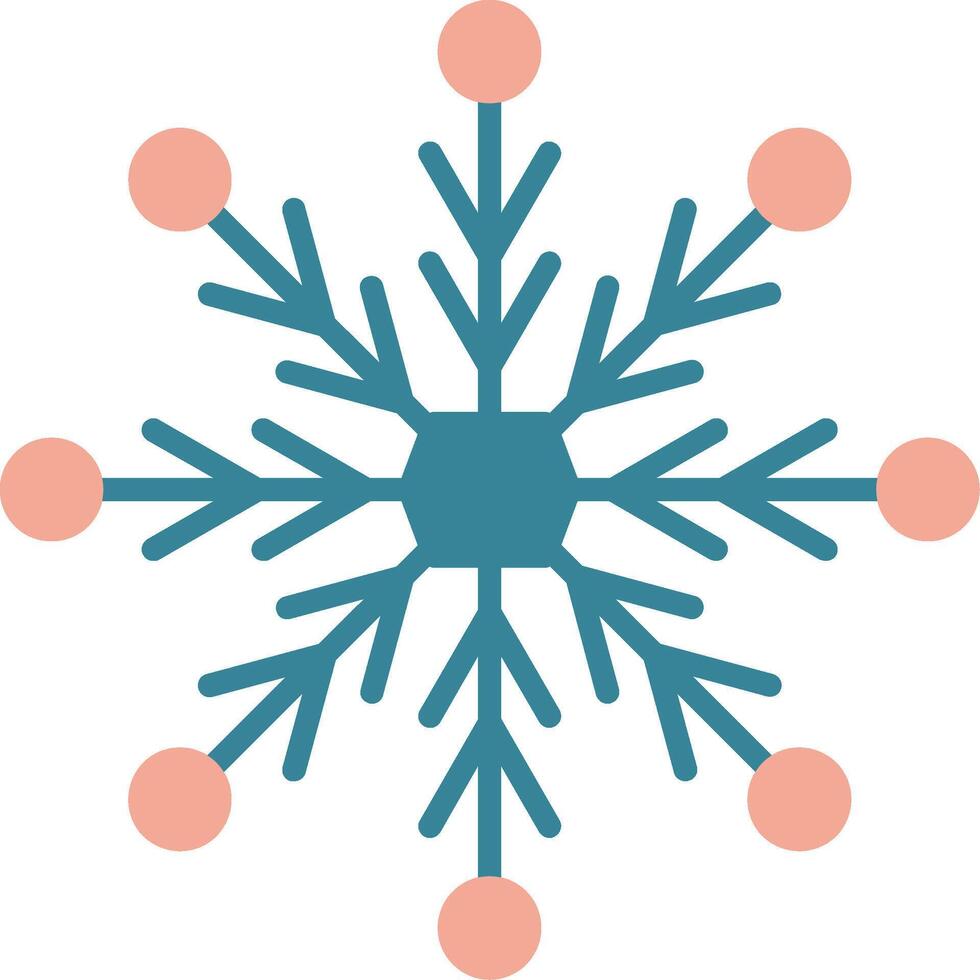 Snowflake Glyph Two Color Icon vector