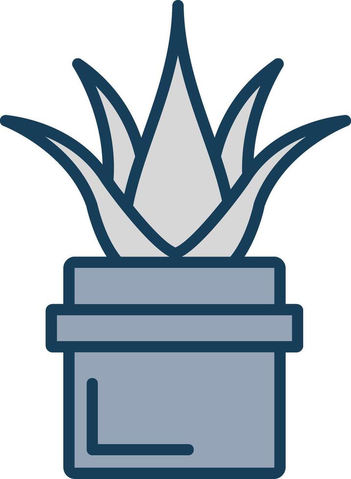 Aloe Vera Line Filled Grey Icon vector