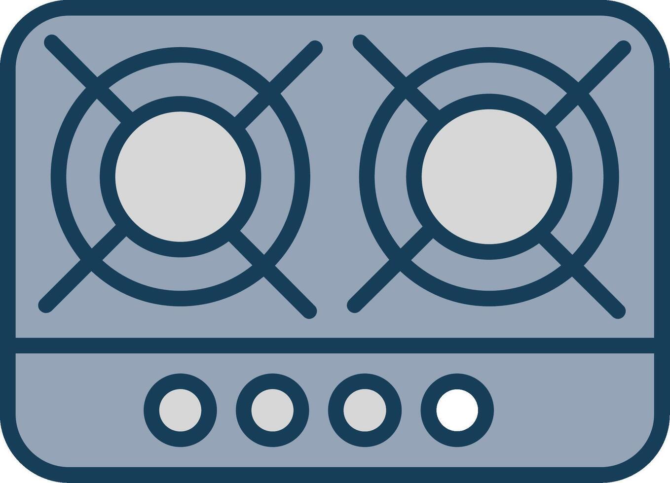 Hob Line Filled Grey Icon vector