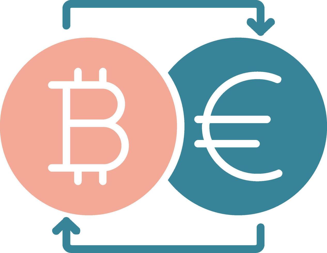 Bitcoin Changer Glyph Two Color Icon vector