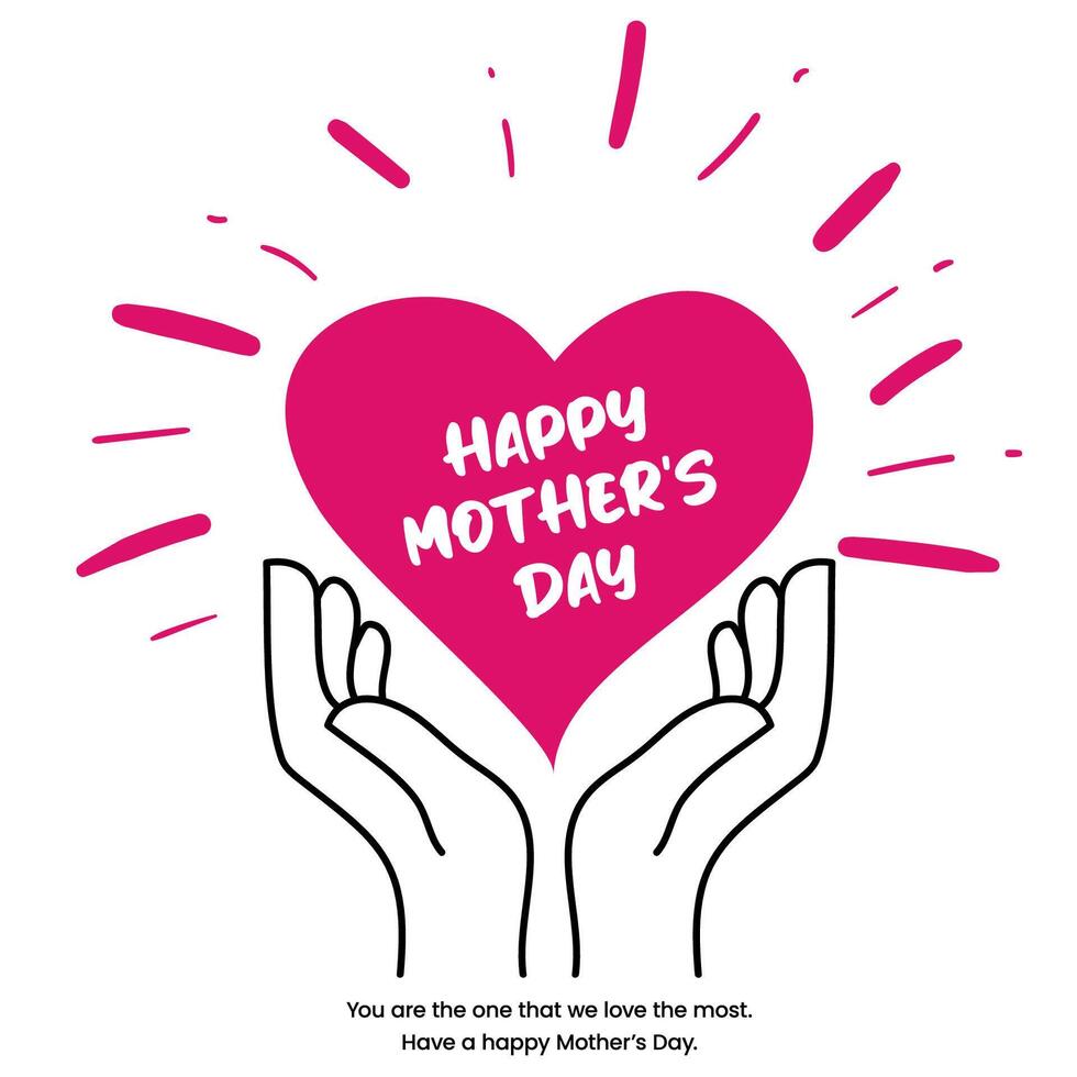 Cute Mother's Day greeting graffiti design template vector