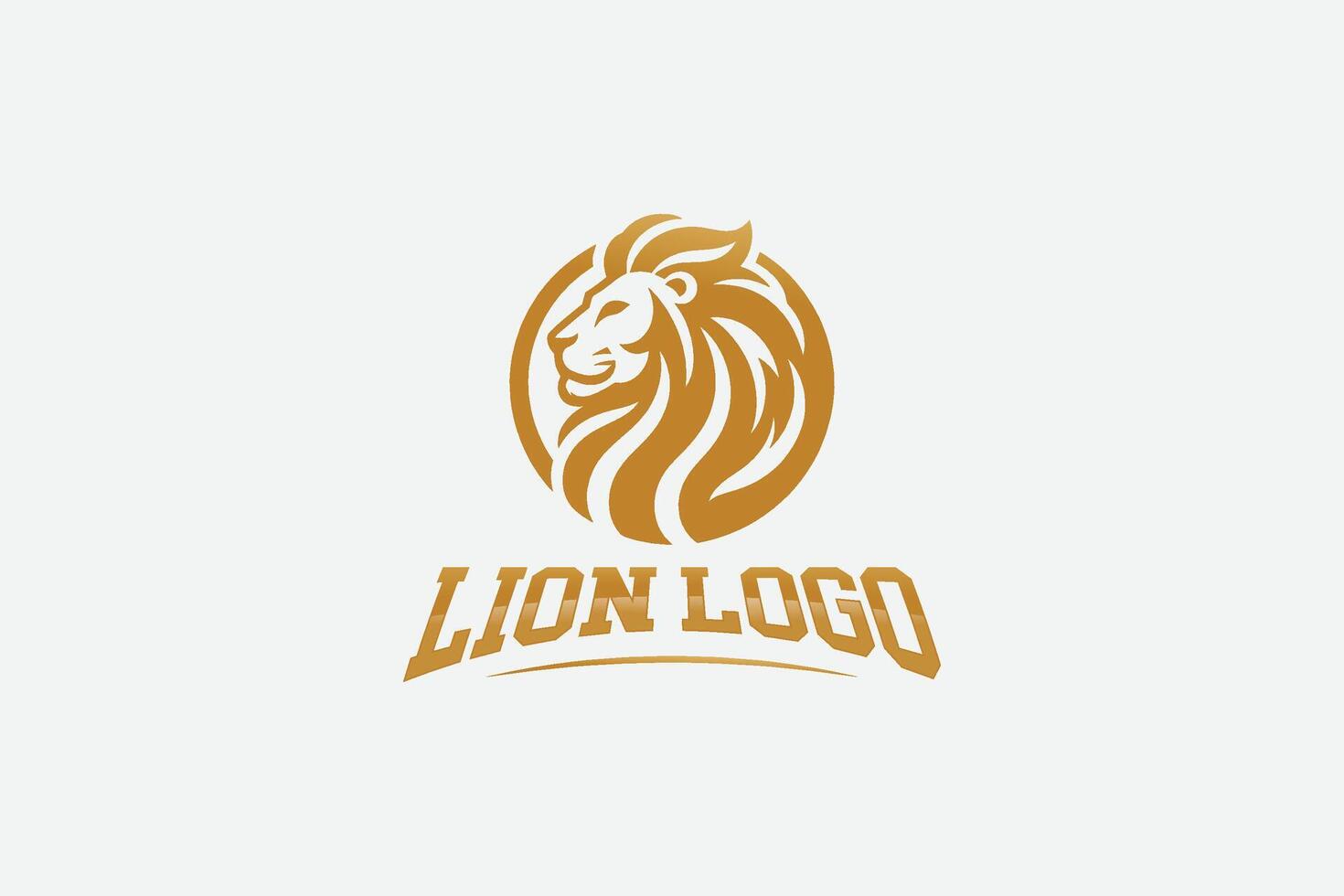 león cabeza mínimo logo oro degradado con prima lujo Mira ese muestra poder y fuerza vector