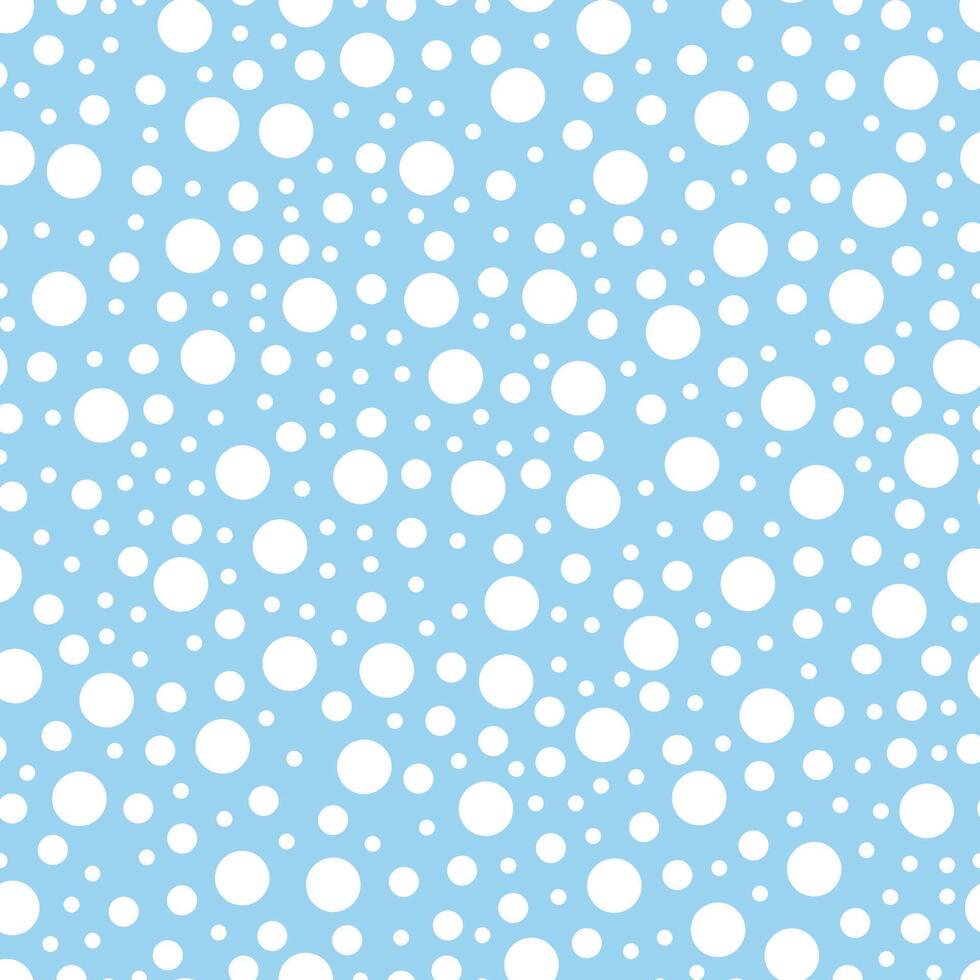 Seamless pattern with white polka dots on blue background vector