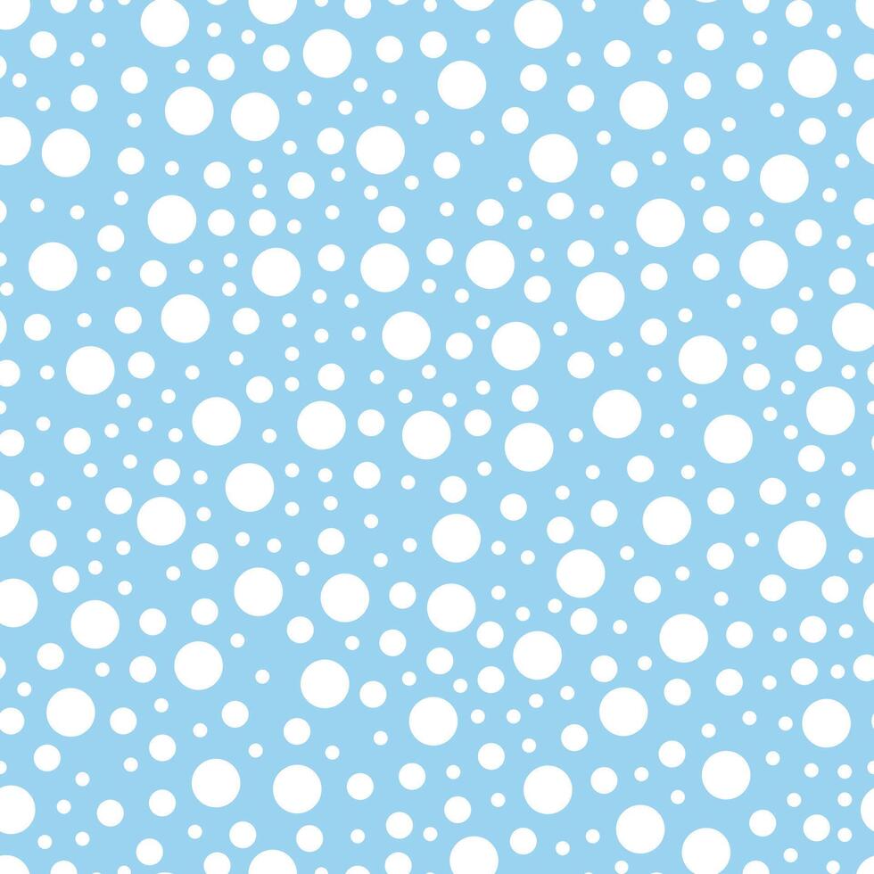 Seamless pattern with white polka dots on blue background vector