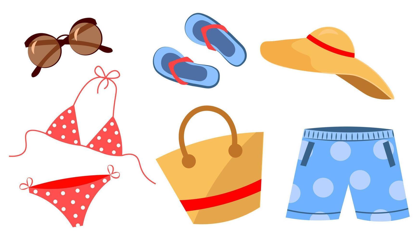 Beachwear on a white background vector