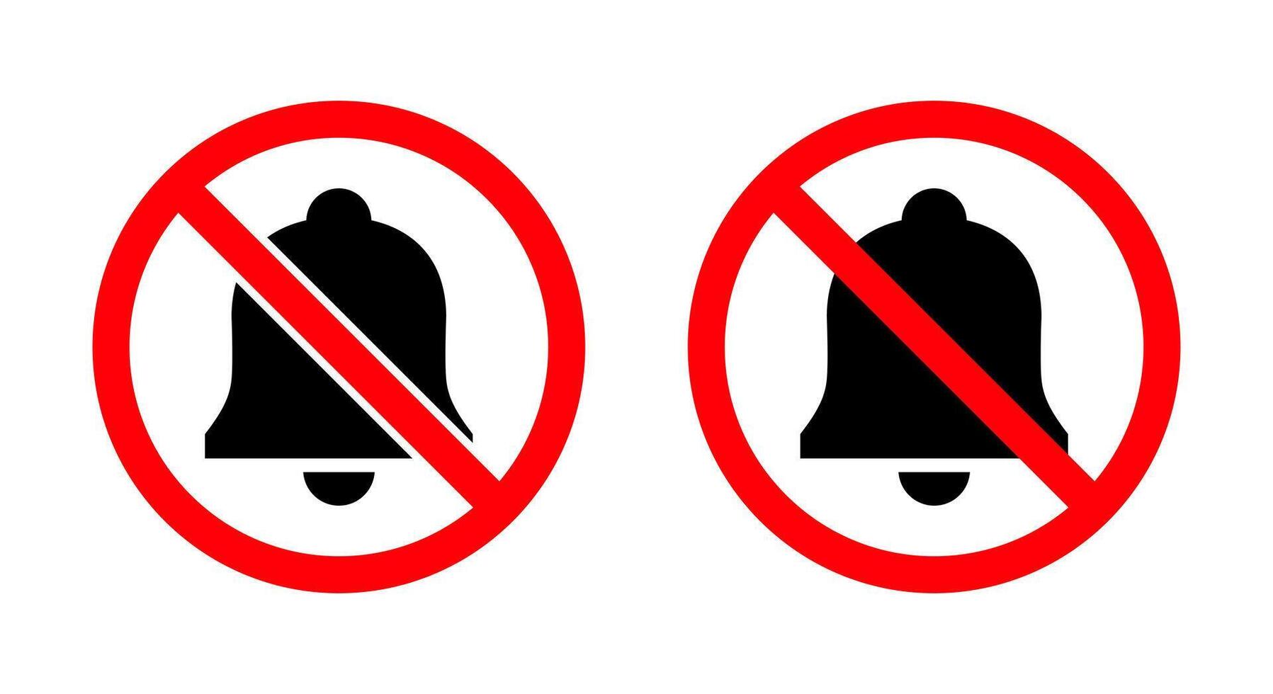 No bell sound sign icon. Stop or ban bells symbol vector
