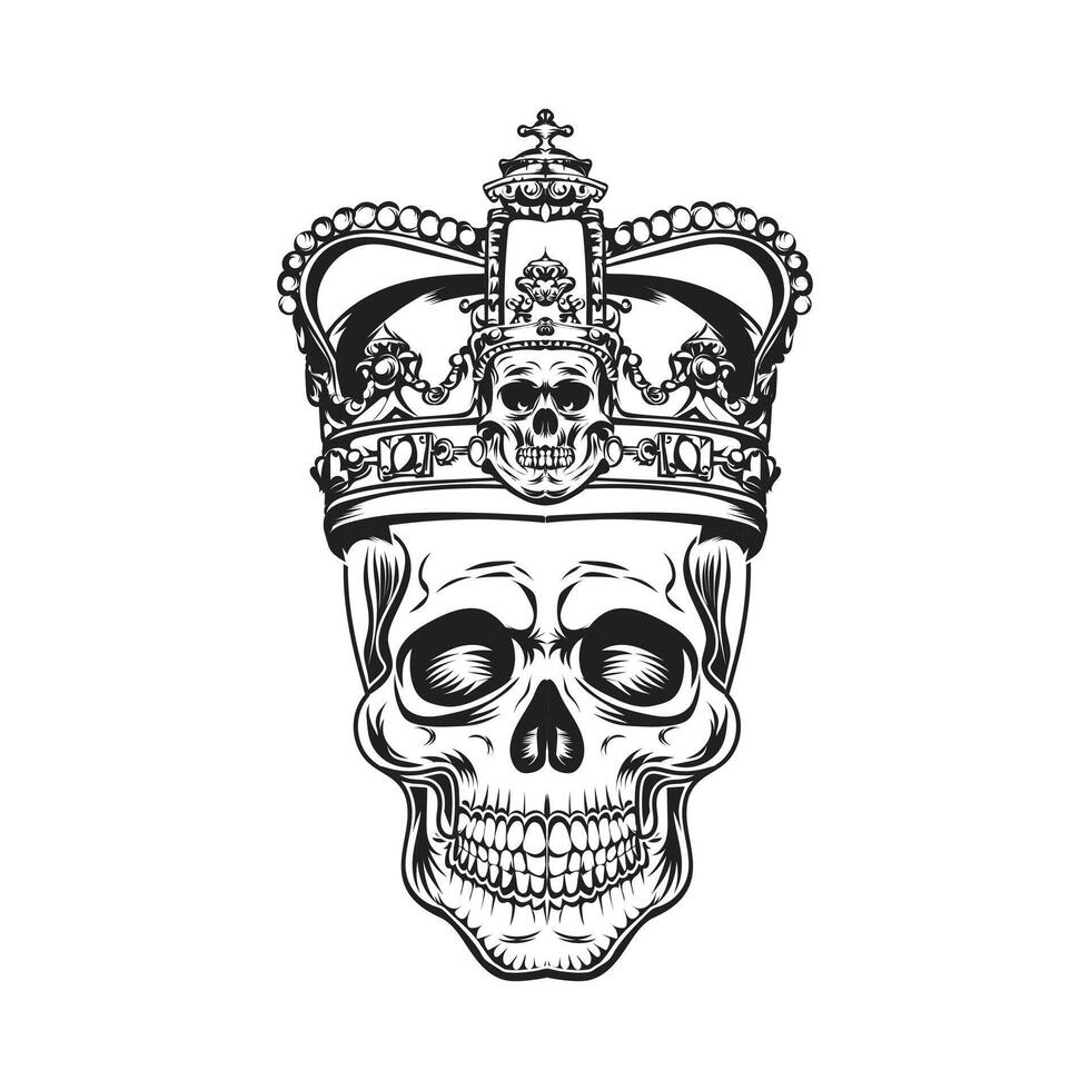 vintage skull design style illustration vector