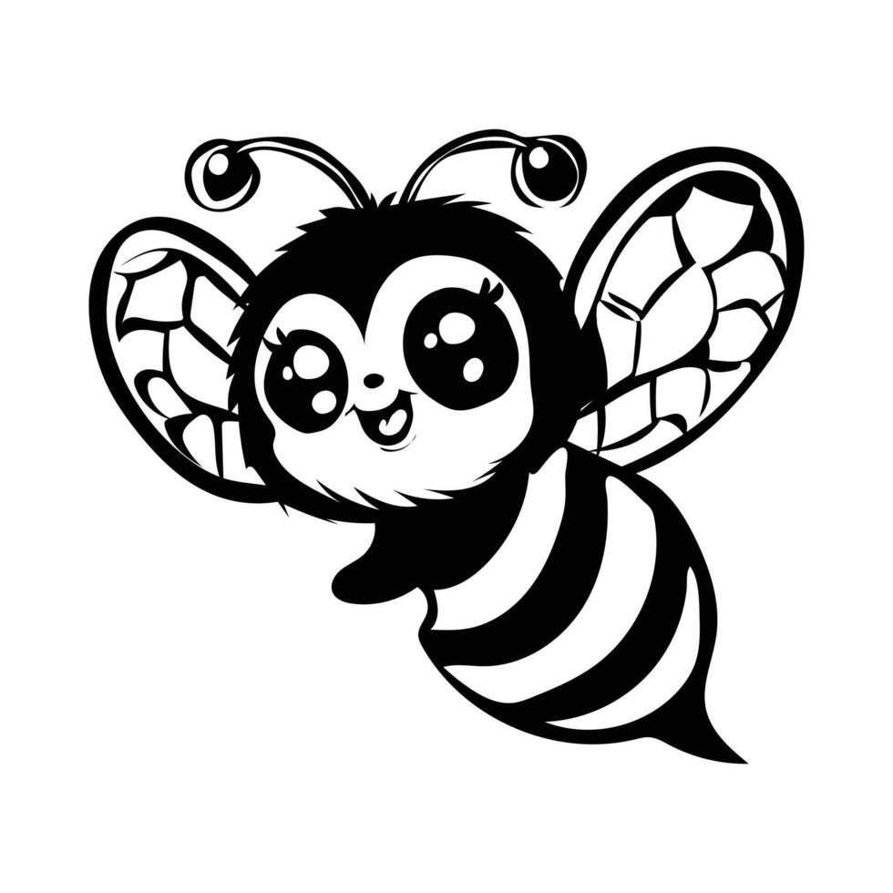 bumble bee Cartoon Illustration. Animal Nature Icon Concept Isolated Premium vector