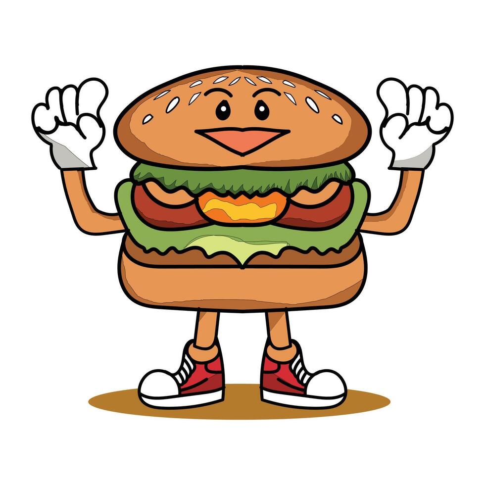 hamburguesa ilustración diseño aislado en blanco antecedentes vector