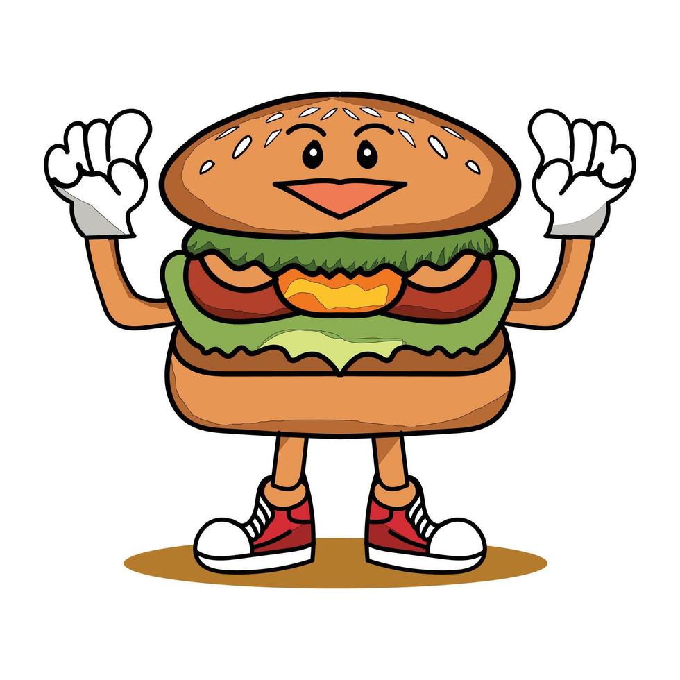 burger illustration design isolated on white background vector