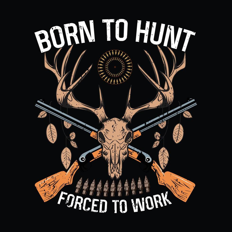 vintage hunting colorful t shirt design vector