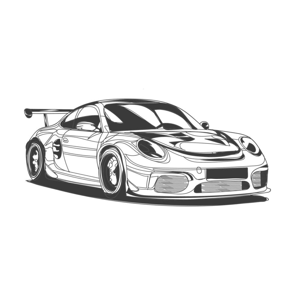 car hand drawn illustration design vector