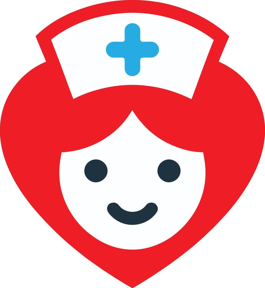 Nurse head in a heart shape icon illustration vector