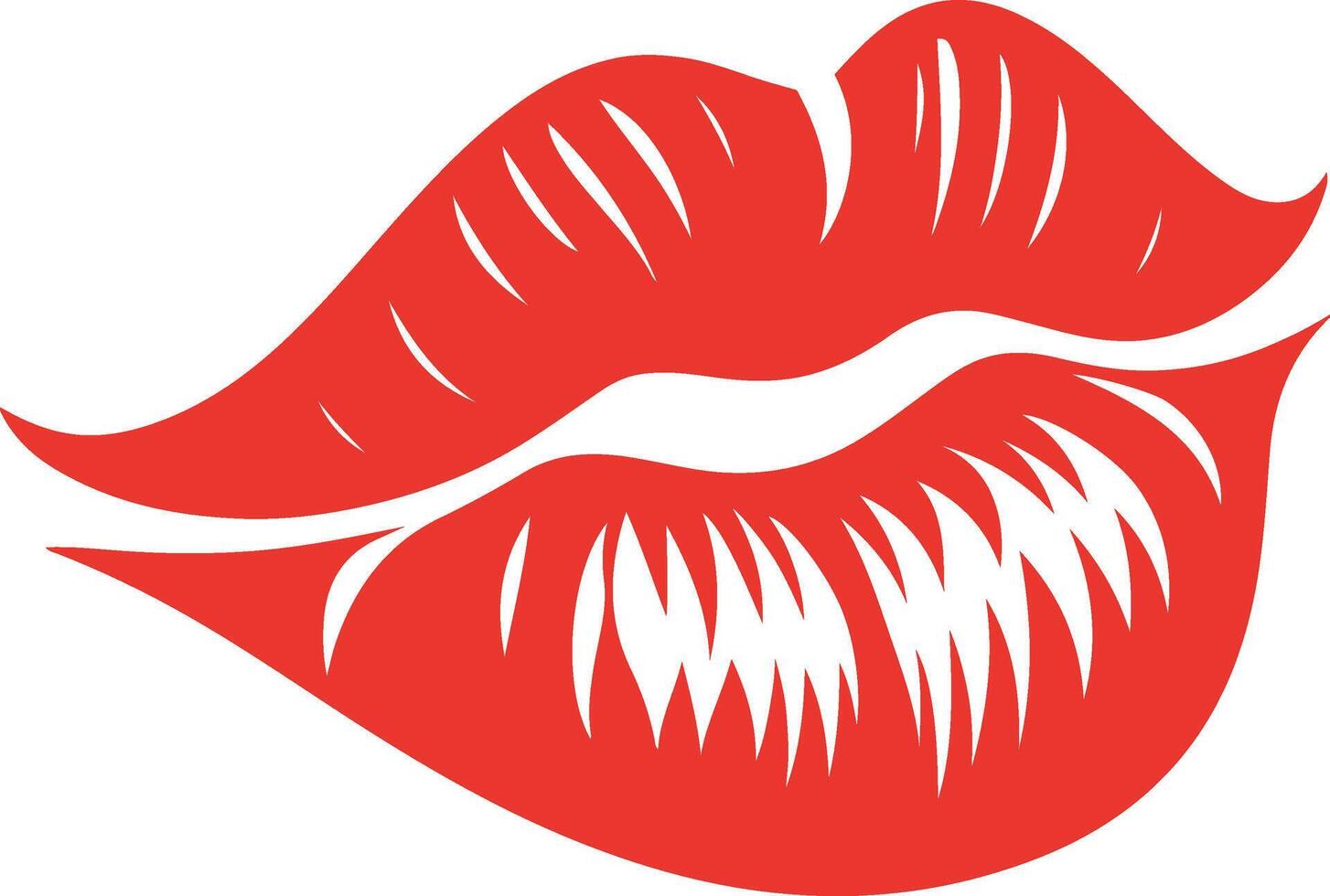 Female red lipstick kiss. Female lips lipstick kiss for valentine day and love illustration. vector