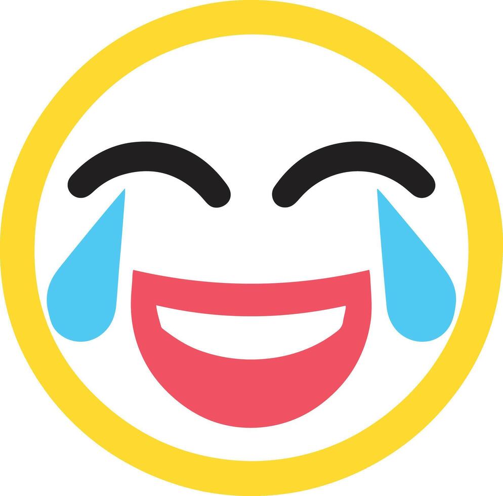 Funny laughing face illustration. vector