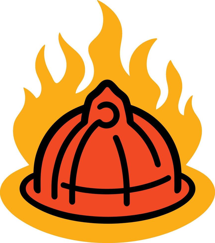 Fire hat icon illustration. vector