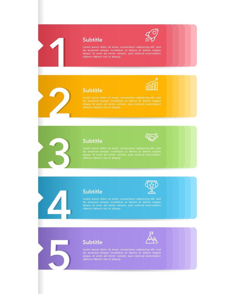 Vertical labels infographic 6 steps or options. vector
