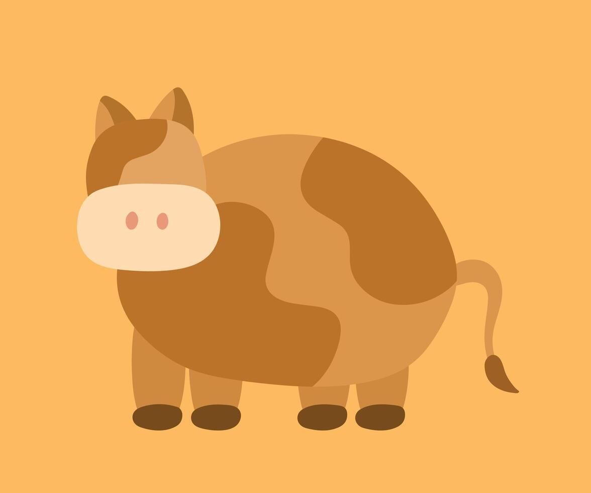 Cute Cow Faceless in Cartoon Illustration vector