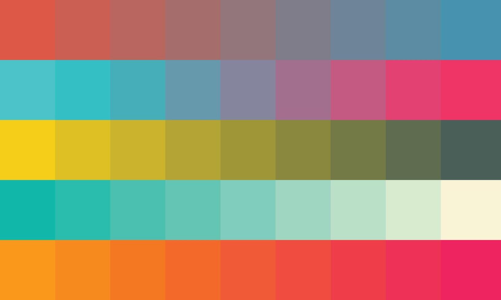 Colorful palette with black border, ideal for graphic design projects, creating color schemes, web design, art inspiration, and color theory. vector