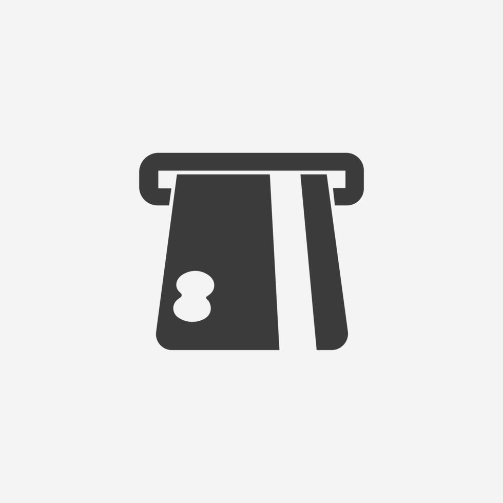 Withdrawal, credit card, money, atm symbol icon on grey background vector