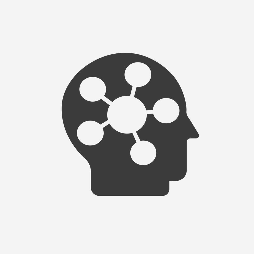 idea, brain, intelligence icon isolated symbol sign vector