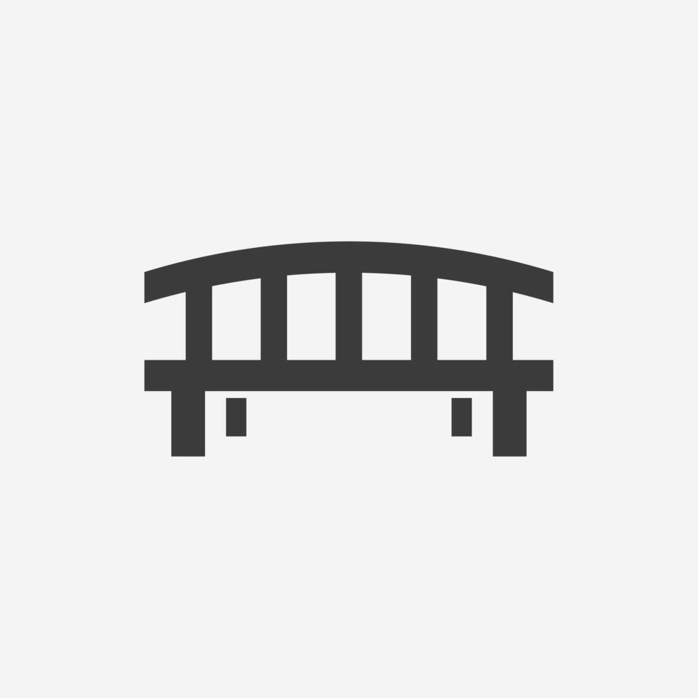 Park bench icon. wooden seat symbol vector
