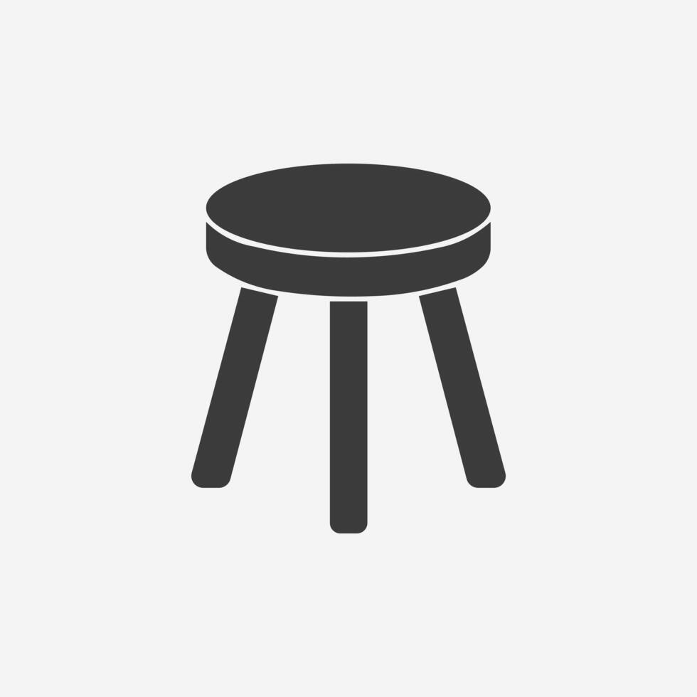 stool, chair icon symbol vector