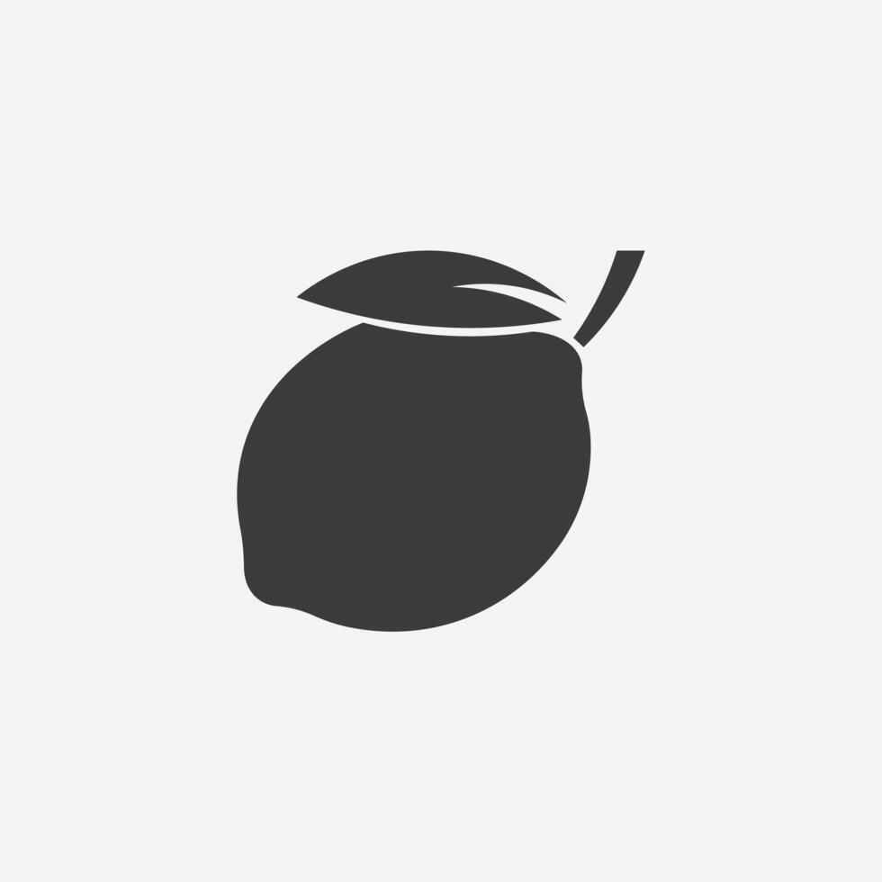 lemon icon. juice, lemonade, citrus, fruit, organic symbol vector