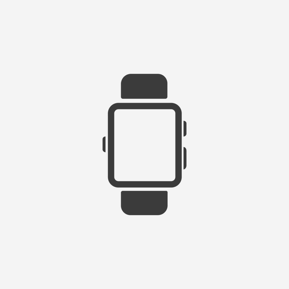 wrist watch, smart watch icon. clock wristwatch hand, smartwatch symbol vector