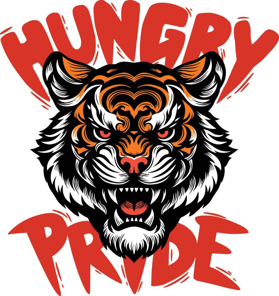 Hungry pride tiger vector