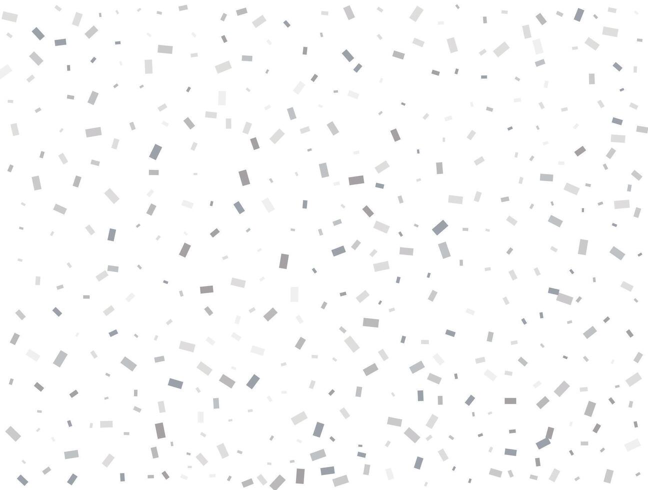 Christmas silver Rectangular glitter confetti background. White festive texture vector