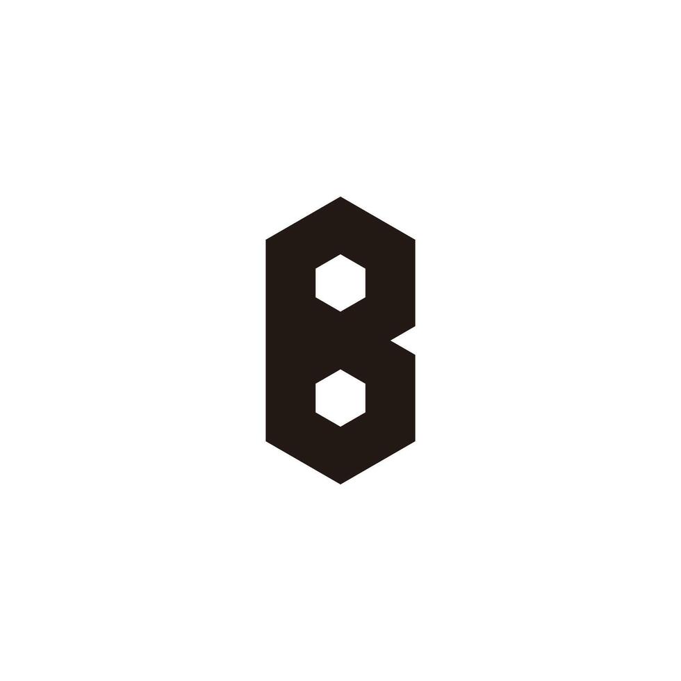 Letter B hexagon , outline geometric symbol simple logo vector