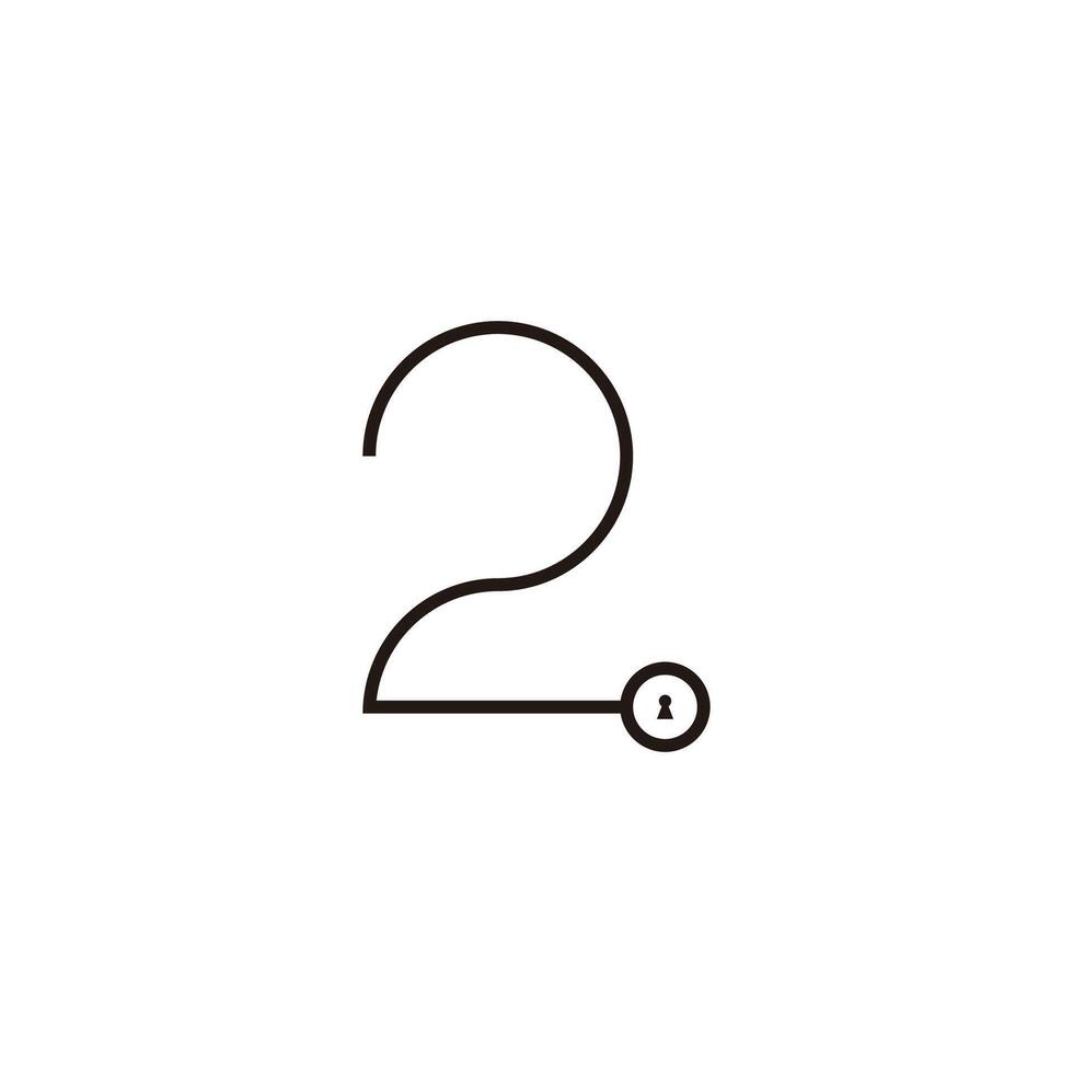 Number 2 key geometric symbol simple logo vector