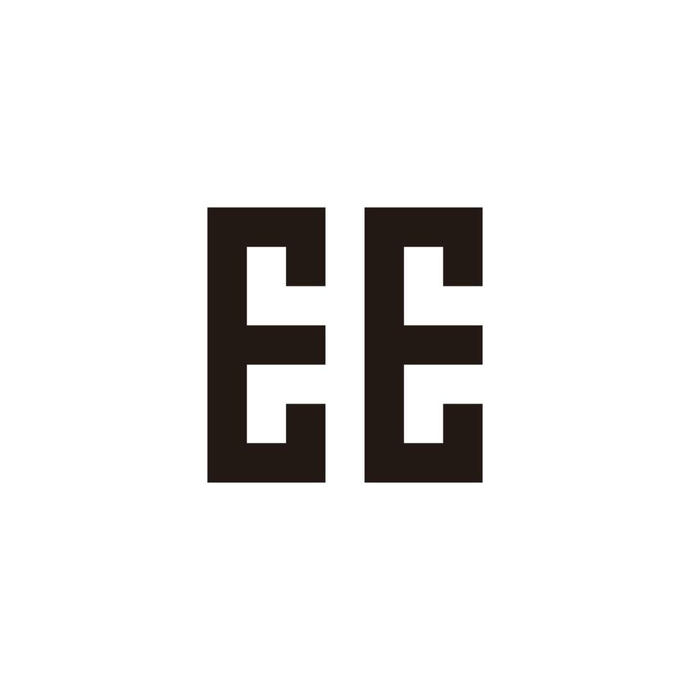 Letter EE square geometric symbol simple logo vector