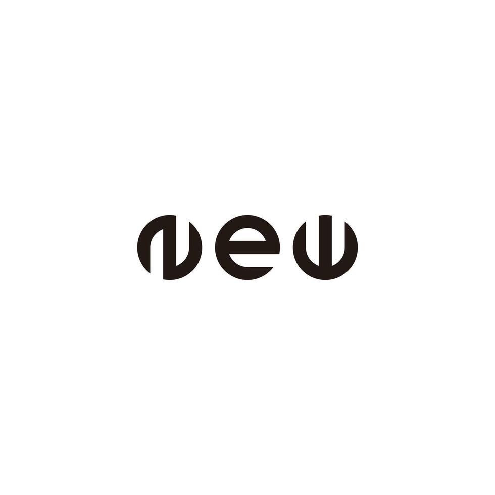 Letter N, e and W circles geometric symbol simple logo vector