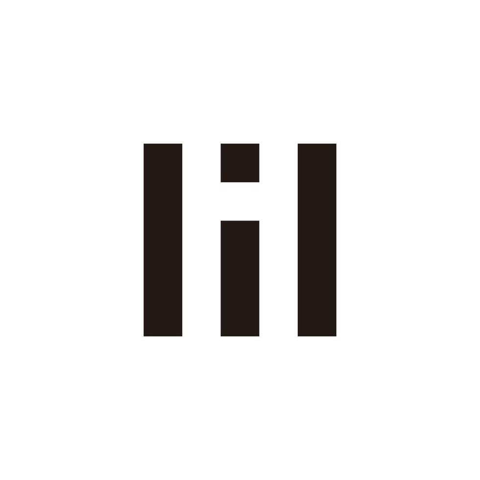 Letter M, H and i square geometric symbol simple logo vector