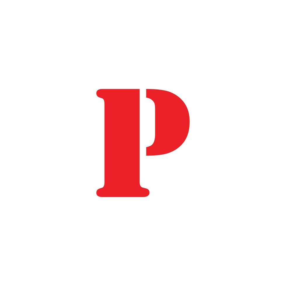 Letter P red geometric symbol simple logo vector