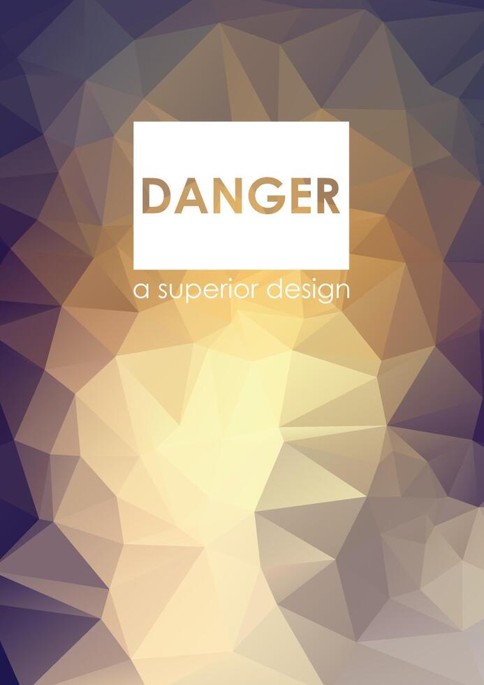 Danger text in purple and golden gradient pattern vector