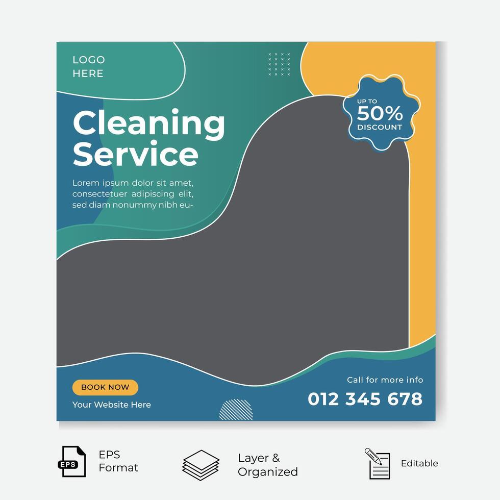 House cleaning service post free download. vector