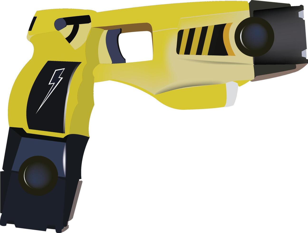 Yellow and black stun gun illustration vector