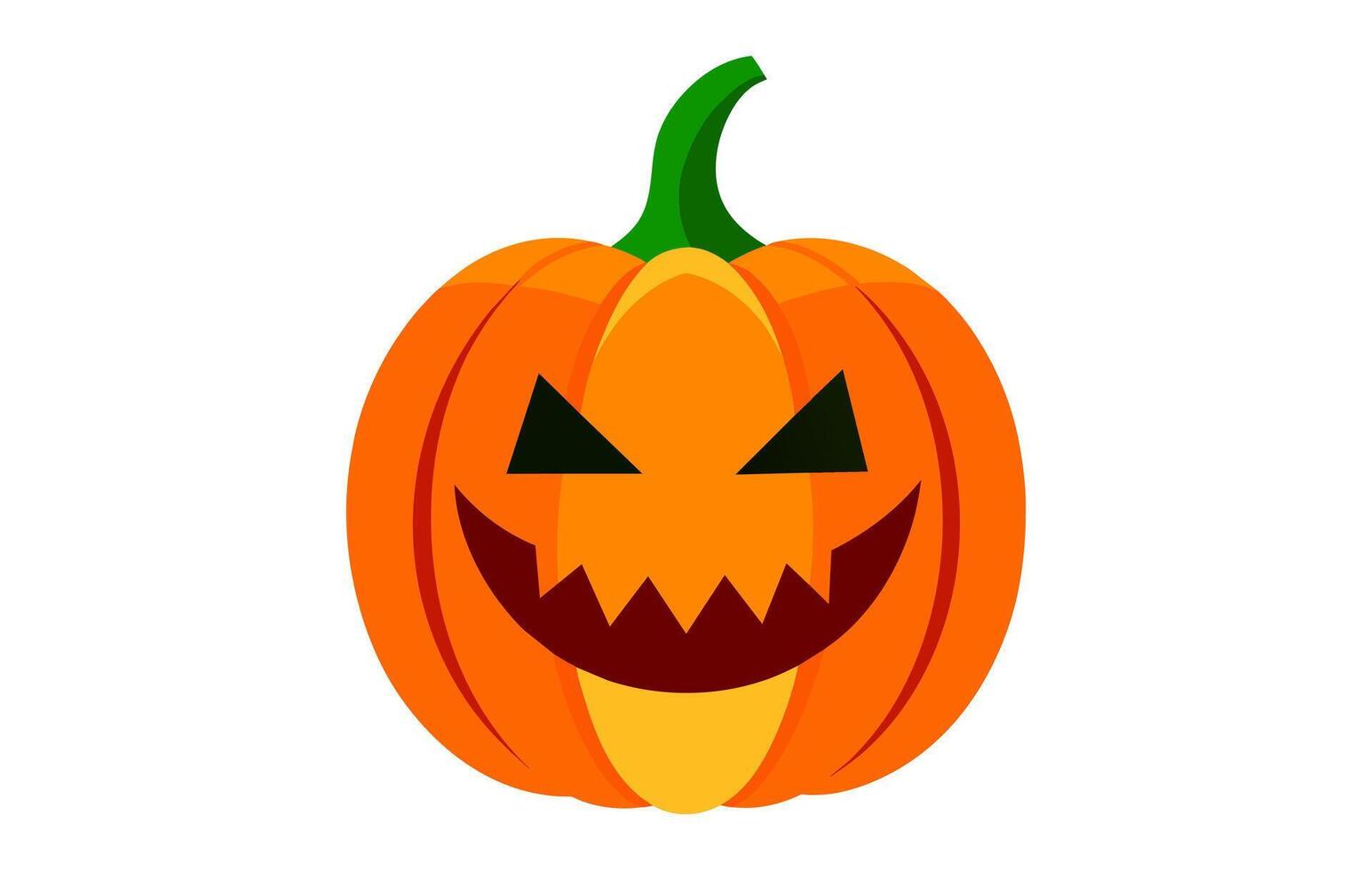 Víspera de Todos los Santos calabaza con de miedo expresión. tallado jack-o-lantern. aislado en blanco antecedentes. concepto de Víspera de Todos los Santos, fiesta decoración, espantoso festividades, tradicional tallado, estacional símbolo vector