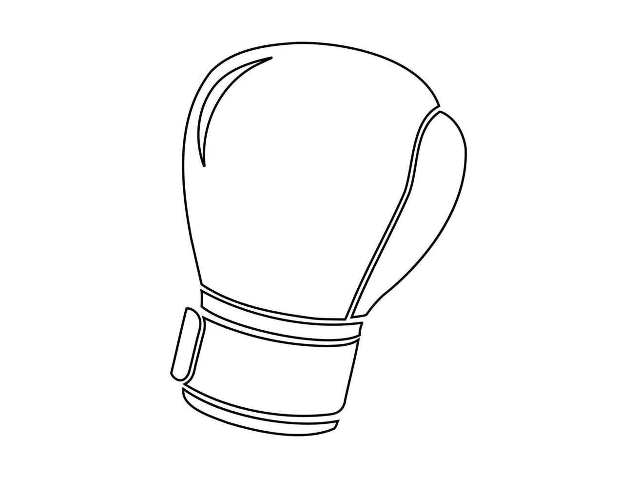 contorno ilustración de boxeo guante. línea Arte de deportivo guante. minimalista diseño. negro y blanco. icono, logo, firmar, pictograma, impresión. Deportes equipo, poderoso puñetazo. aislado en blanco fondo vector