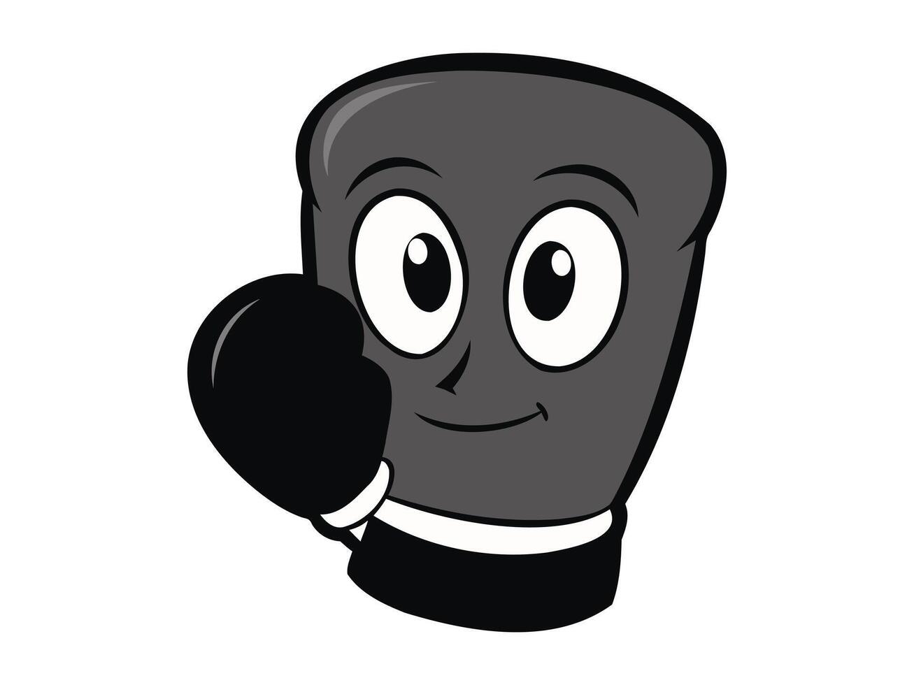 gracioso boxeo guante con un simpático rostro. dibujos animados de un sonriente boxeo guante personaje. concepto de divertido Deportes mascota, boxeo para niños, juguetón deportivo equipo. aislado om blanco antecedentes vector