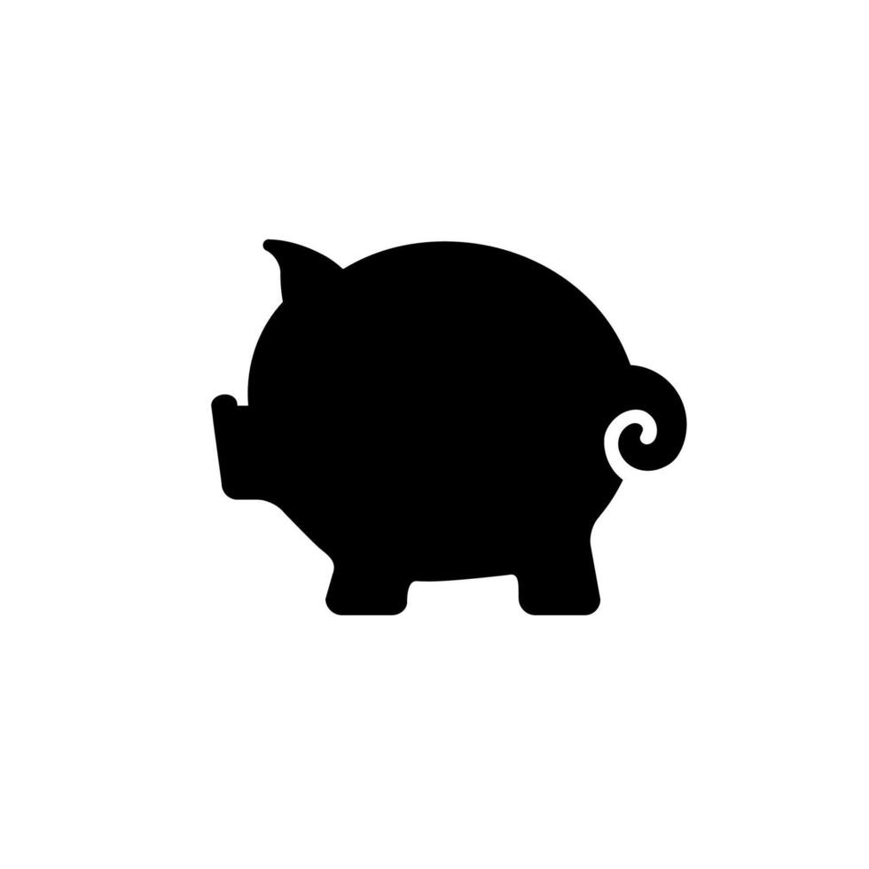 Pig silhouette illustration. Black glyph icon isolated on white background. vector